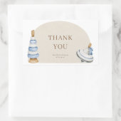 オベビーBoho木製ブロックとおもちゃありがとう 長方形シール (バッグ)