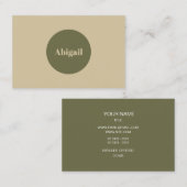 オベレモダンオリーブブランチビジネスカード 名刺 (正面/裏面)