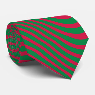 オペアートグリーンレッドクリスマスミッドセンチュリーモダン ネクタイ