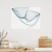 オペアートサイン曲線7つのライトブルー ポスター (キッチン)