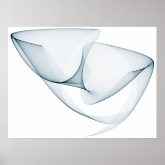 オペアートサイン曲線7つのライトブルー ポスター