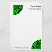 オペアートファン – 緑と黒 便箋 (正面/裏面)