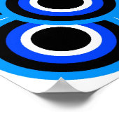 オペアート千眼ブルー淡い色のブルーホワイトブラック ポスター (角)