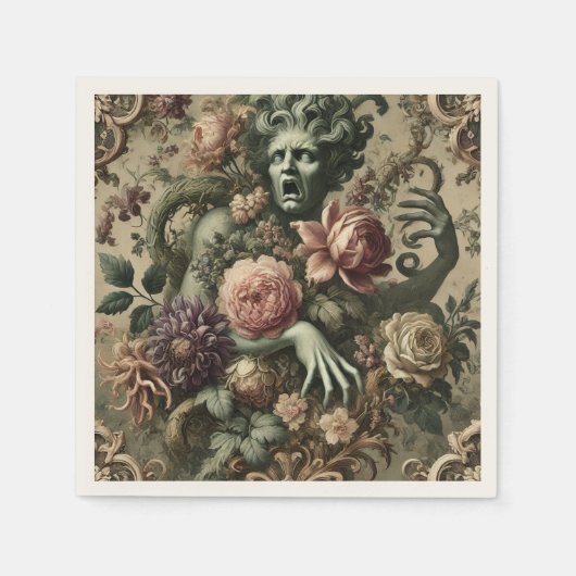 オペラのオープレンス – ゴシック様式のフローラバロック スタンダードカクテルナプキン (正面)