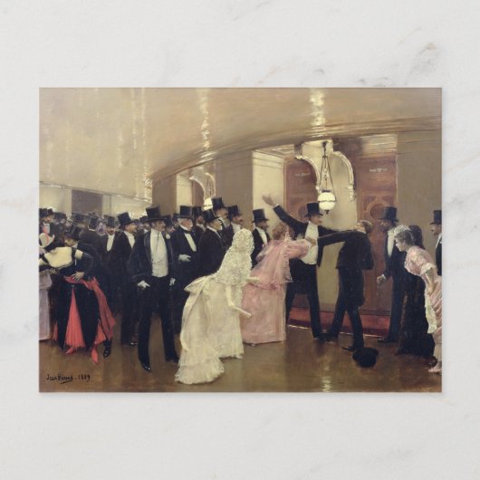 オペラの回廊の議論， 1889 ポストカード (正面)