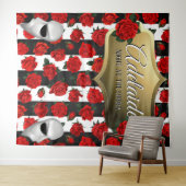 オペラの夜| 赤いバラのエレガントな背景 タペストリー (インサイチュ(横))