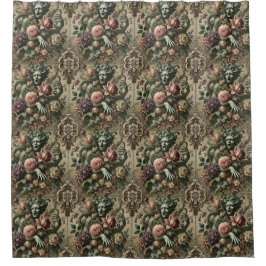 オペラの美しさ – ゴシック様式のフローラグロテスク シャワーカーテン