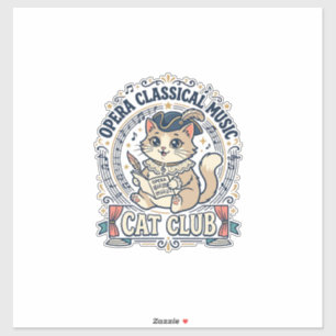 オペラクラシック音楽 猫 かわいい猫 Tシャツ デザイン シール