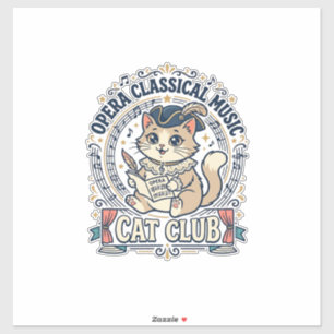 オペラクラシック音楽 猫 かわいい猫 Tシャツ デザイン シール
