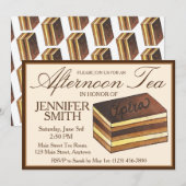 オペラケーキのウェディングシャワー アフタヌーンティーパーティー 招待状 (正面/裏面)