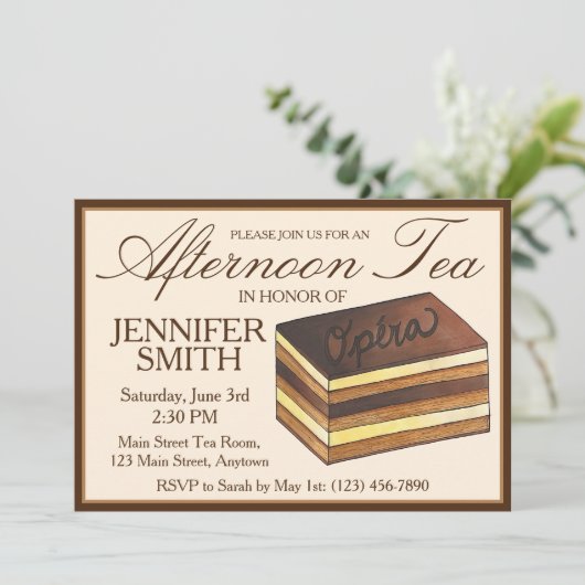 オペラケーキのウェディングシャワー アフヌーンティーパーティー 招待状 (スタンド正面)