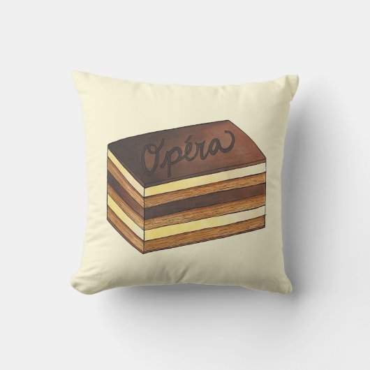 オペラケーキペストリフランスのーパティスリーのデザート食品 クッション (正面)