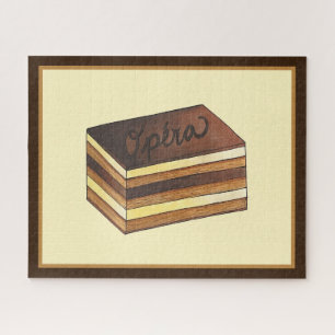 オペラケーキペストリフランスのーパティスリーのデザート食品 ジグソーパズル