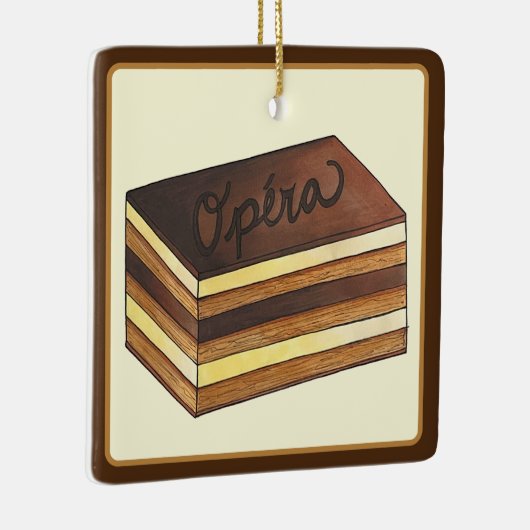 オペラケーキペストリフランスのーパティスリーのデザート食品 セラミックオーナメント (右)