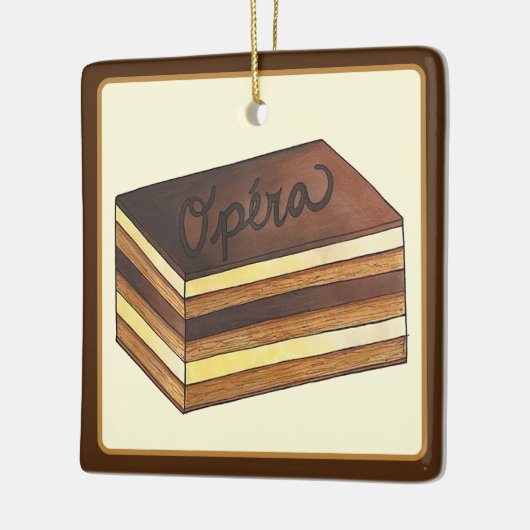 オペラケーキペストリフランスのーパティスリーのデザート食品 セラミックオーナメント (左)