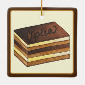 オペラケーキペストリフランスのーパティスリーのデザート食品 セラミックオーナメント (裏面)