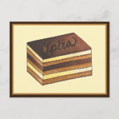 オペラケーキペストリフランスのーパティスリーのデザート食品 ポストカード (正面)