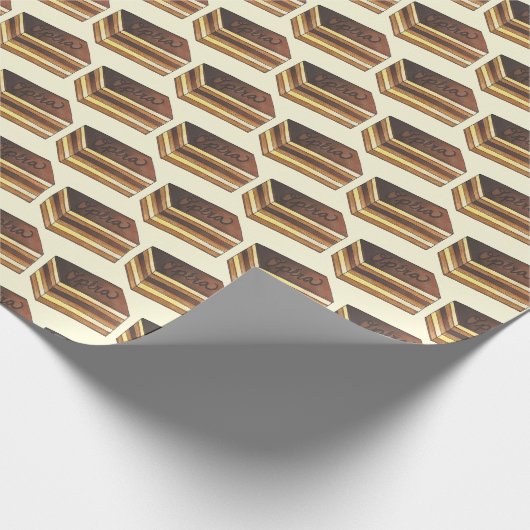 オペラケーキペストリフランスのーパティスリーのデザート食品 ラッピングペーパー (角)