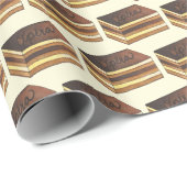 オペラケーキペストリフランスのーパティスリーのデザート食品 ラッピングペーパー (ロールコーナー)