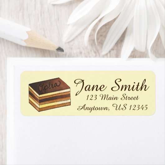 オペラケーキペストリーフランスのパティスリーベーカリーシェフ ラベル (インサイチュ)