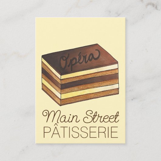 オペラケーキペストリーフランスのパティスリーベーカリーシェフ 名刺 (正面)