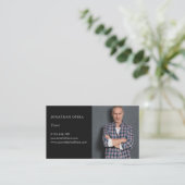 オペラシンガーフォトブラックモダン 名刺 (スタンド正面)