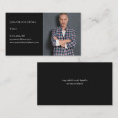 オペラシンガーフォトブラックモダン 名刺 (正面/裏面)