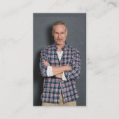 オペラシンガーモダンフォトQRコードブラック&ホワイト 名刺 (正面)