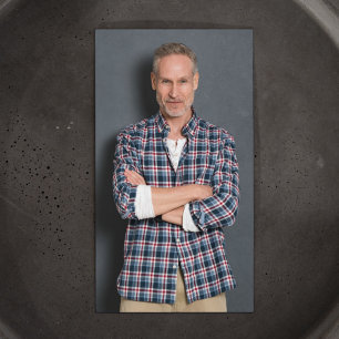 オペラシンガーモダンフォトQRコードブラック&ホワイト 名刺