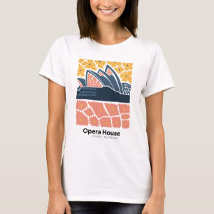 オペラハウスシドニーオーストラリア旅行フローラアート Tシャツ