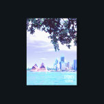 オペラハウスシドニーハーバーウォータービュー キャンバスプリント<br><div class="desc">オペラハウスの風光明媚なシドニーの風景と港の街のスカイライン。美しいシドニーハーバーシティシーン。</div>