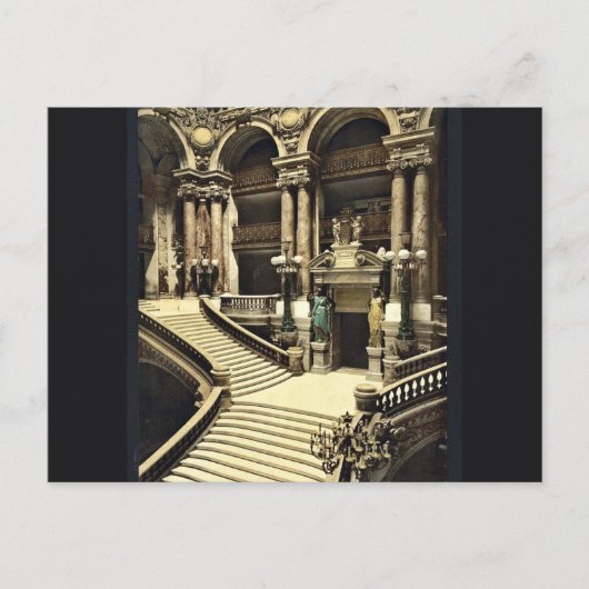 オペラハウス、大階段、パリ、フラン ポストカード (正面)