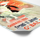 オペラマスクフランスのボールヴィンテージスタイル ポスター (角)