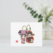オペラ中国のキャラクターはがき – ヤン夫妻 ポストカード (スタンド正面)