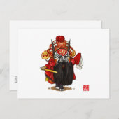 オペラ中国のキャラクターはがき – Zhong Kui ポストカード (正面/裏面)
