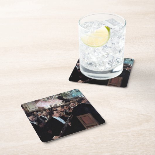 オペラ座のオーケストラ、エドガー・デガ スクエアペーパーコースター (インサイチュ)