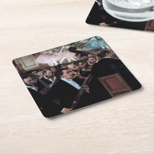 オペラ座のオーケストラ、エドガー・デガ スクエアペーパーコースター (アングル)