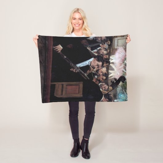 オペラ座のオーケストラ、エドガー・デガ フリースブランケット (インサイチュ)