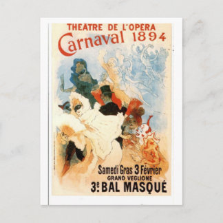 オペラ座のカーニバル 1894 フランスのヴィンテージポスター ポストカード