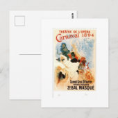 オペラ座のカーニバル 1894 フランスのヴィンテージ ポスター ポストカード (正面/裏面)