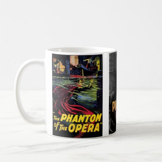 『オペラ座の怪人』(1925年)の映画ポスターのマグカップ コーヒーマグカップ (左)
