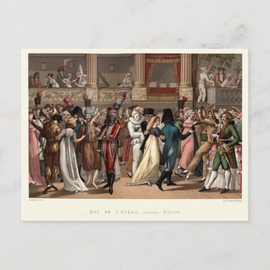 オペラ座の衣装パーティーフランスの、 ポストカード (正面)
