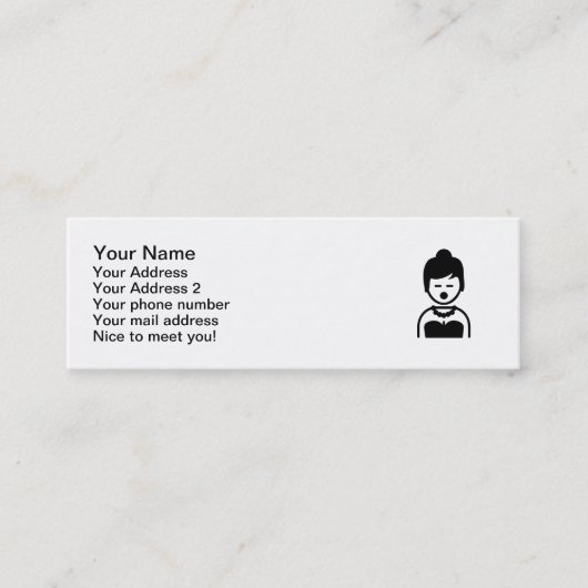 オペラ歌手の女性 スキニー名刺 (正面)