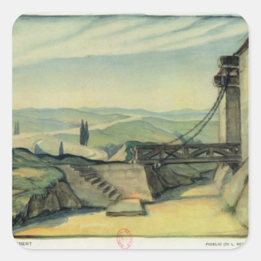 オペラ「フィデリオ」の第二幕デザインを設定 スクエアシール (正面)