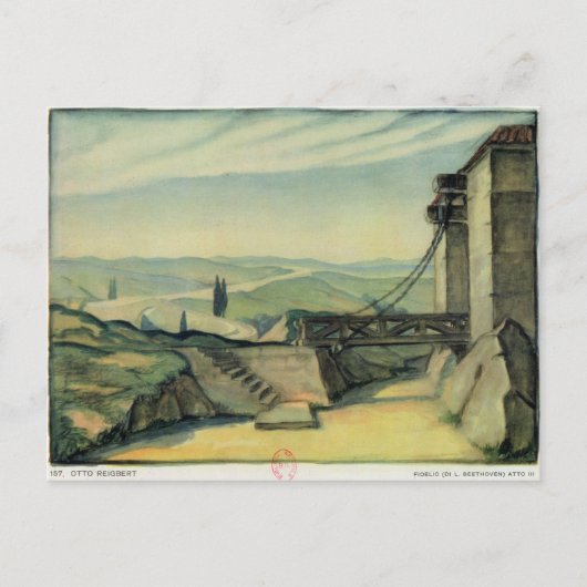 オペラ「フィデリオ」の第二幕デザインを設定 ポストカード (正面)