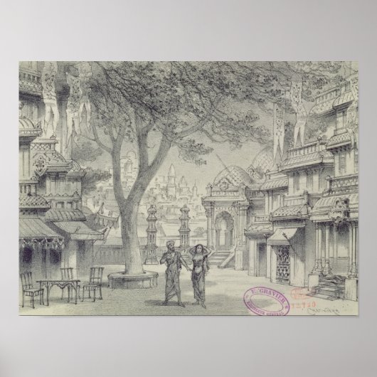 オペラ「ラクメ」第II幕のデザインを設定 ポスター (正面)