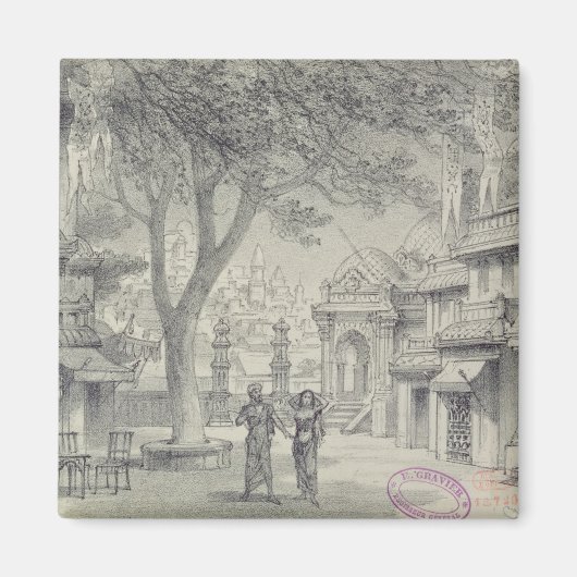 オペラ「ラクメ」第II幕のデザインを設定 マグネット (正面)