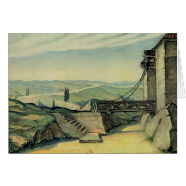 オペラ「Fidelioの行為IIのための舞台装置 (正面横)