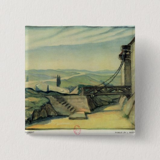 オペラ「Fidelioの行為IIのための舞台装置 缶バッジ (正面)