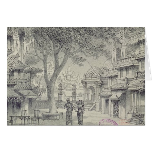 オペラ「Lakmeの行為IIのための舞台装置 (正面横)